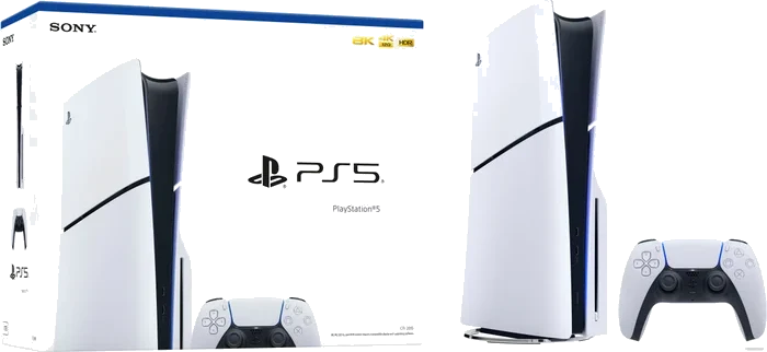 Sony PlayStation 5 Slim (1 ревизия, с дисководом, 2 геймпада)